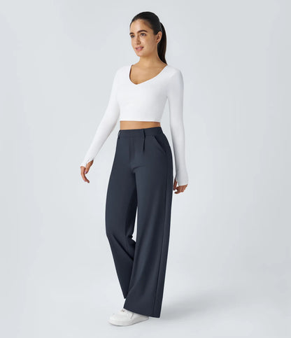DayStretch High Waisted Straight Leg Work Pants
