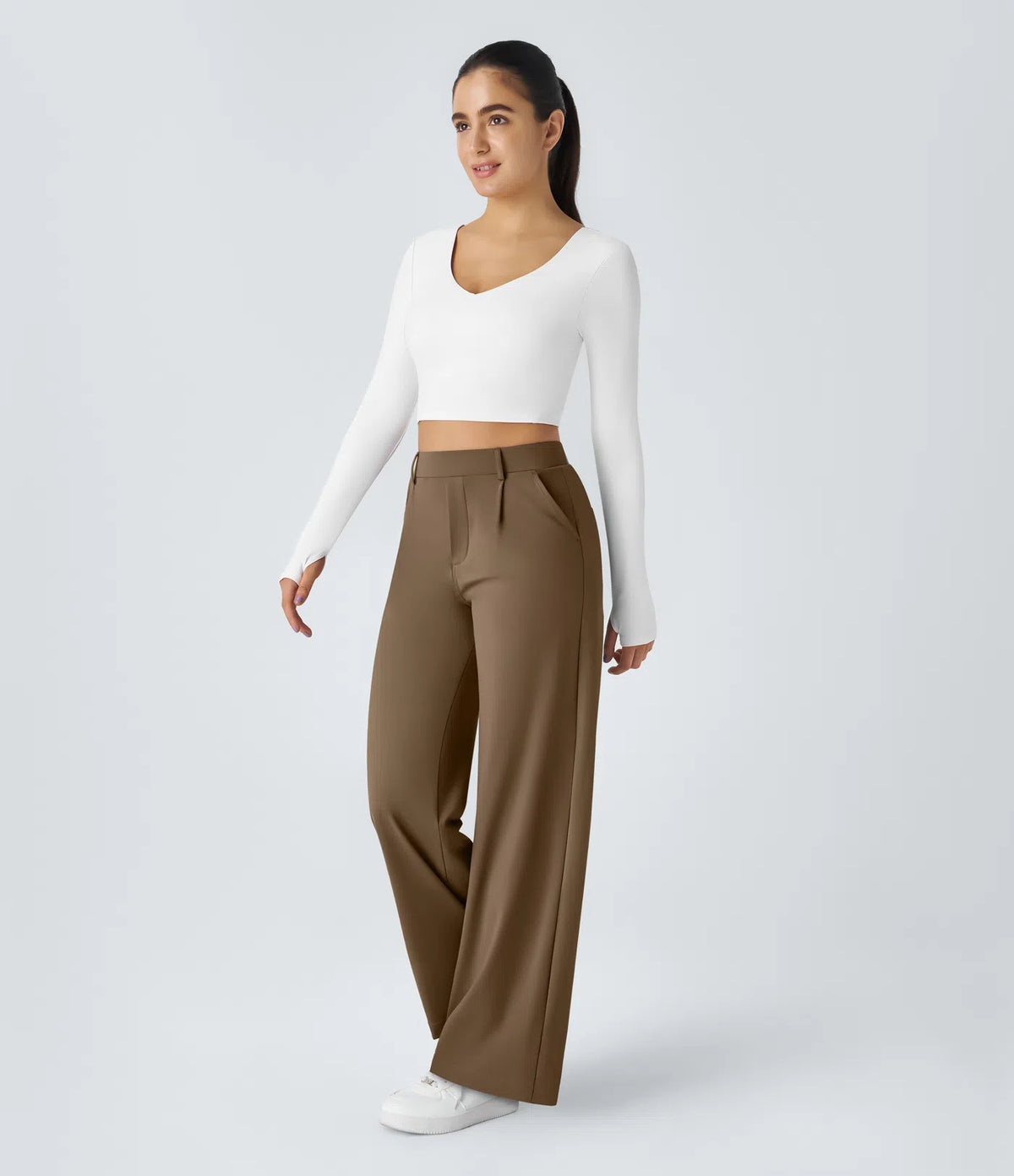 DayStretch High Waisted Straight Leg Work Pants