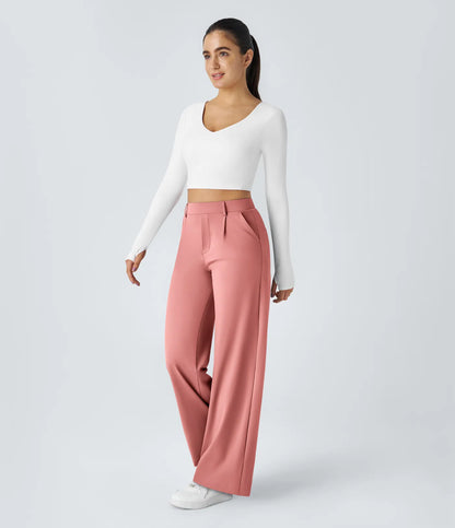 DayStretch High Waisted Straight Leg Work Pants