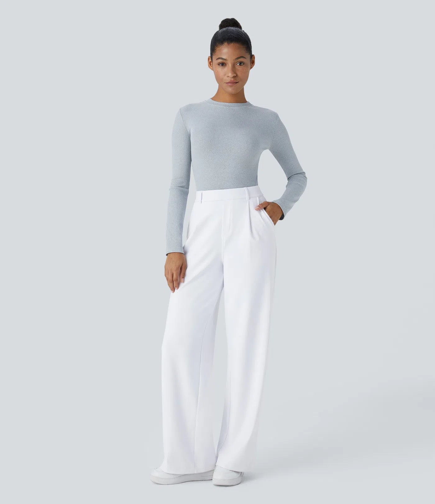 DayStretch High Waisted Straight Leg Work Pants