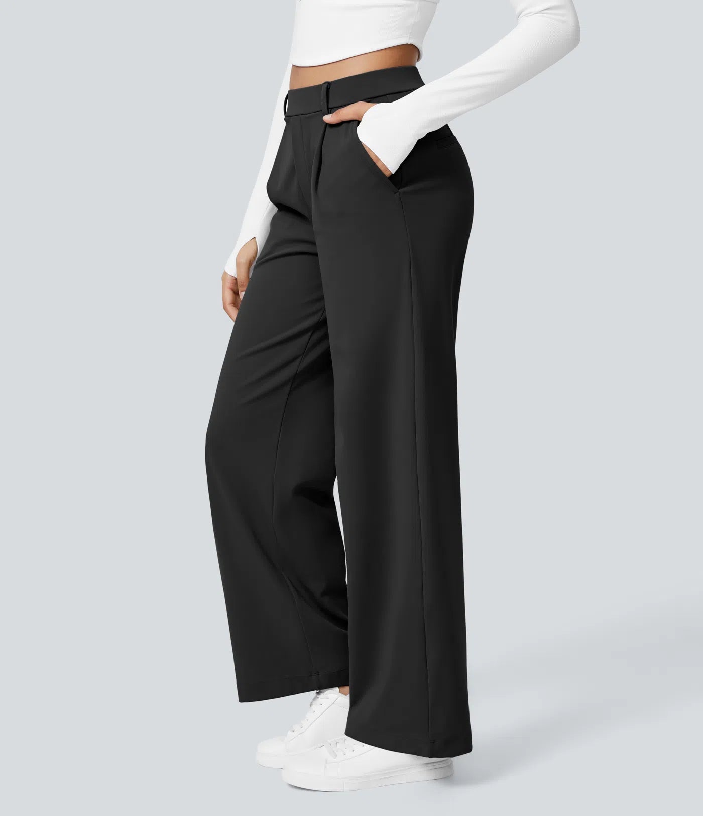 DayStretch High Waisted Straight Leg Work Pants