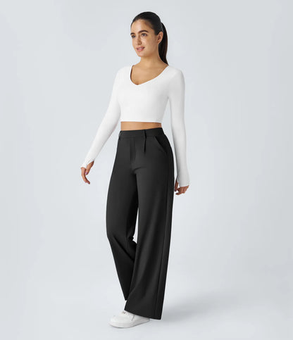 DayStretch High Waisted Straight Leg Work Pants