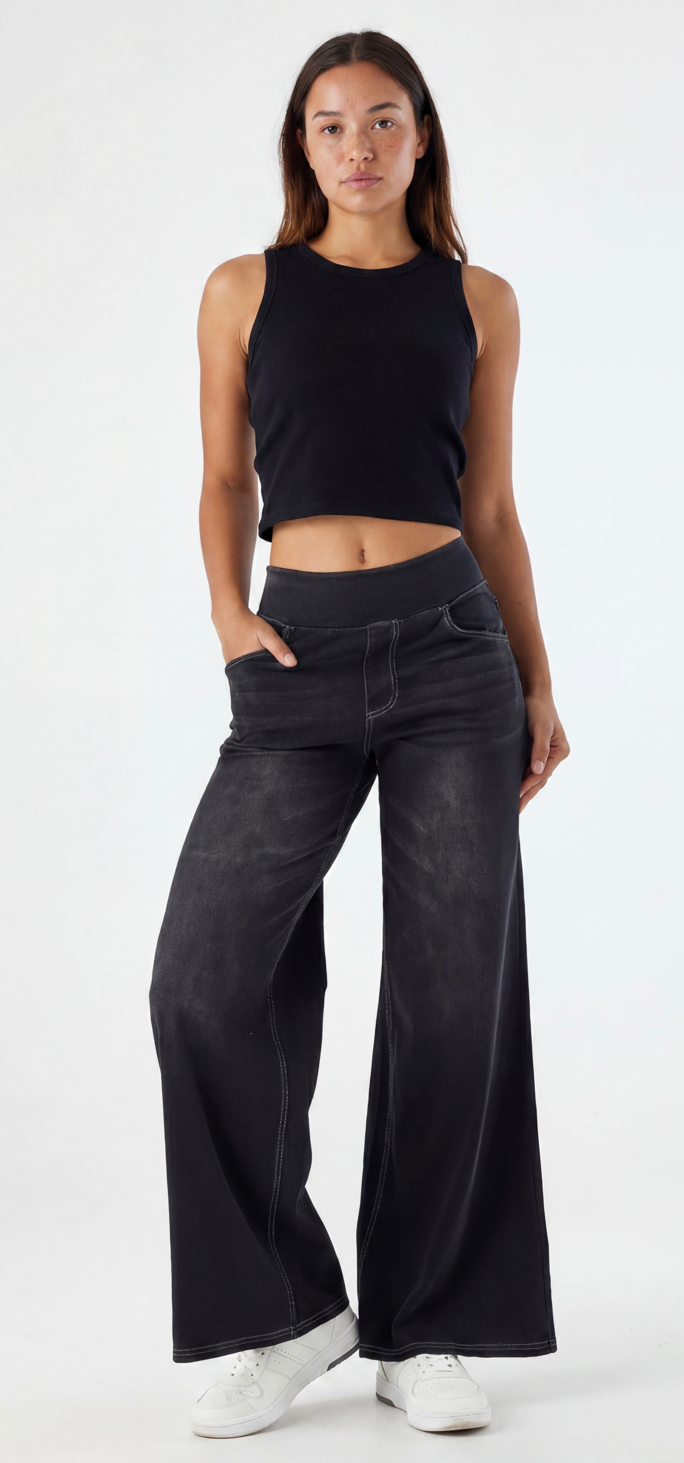WideFlow High-Waisted Wide-Leg Jeans