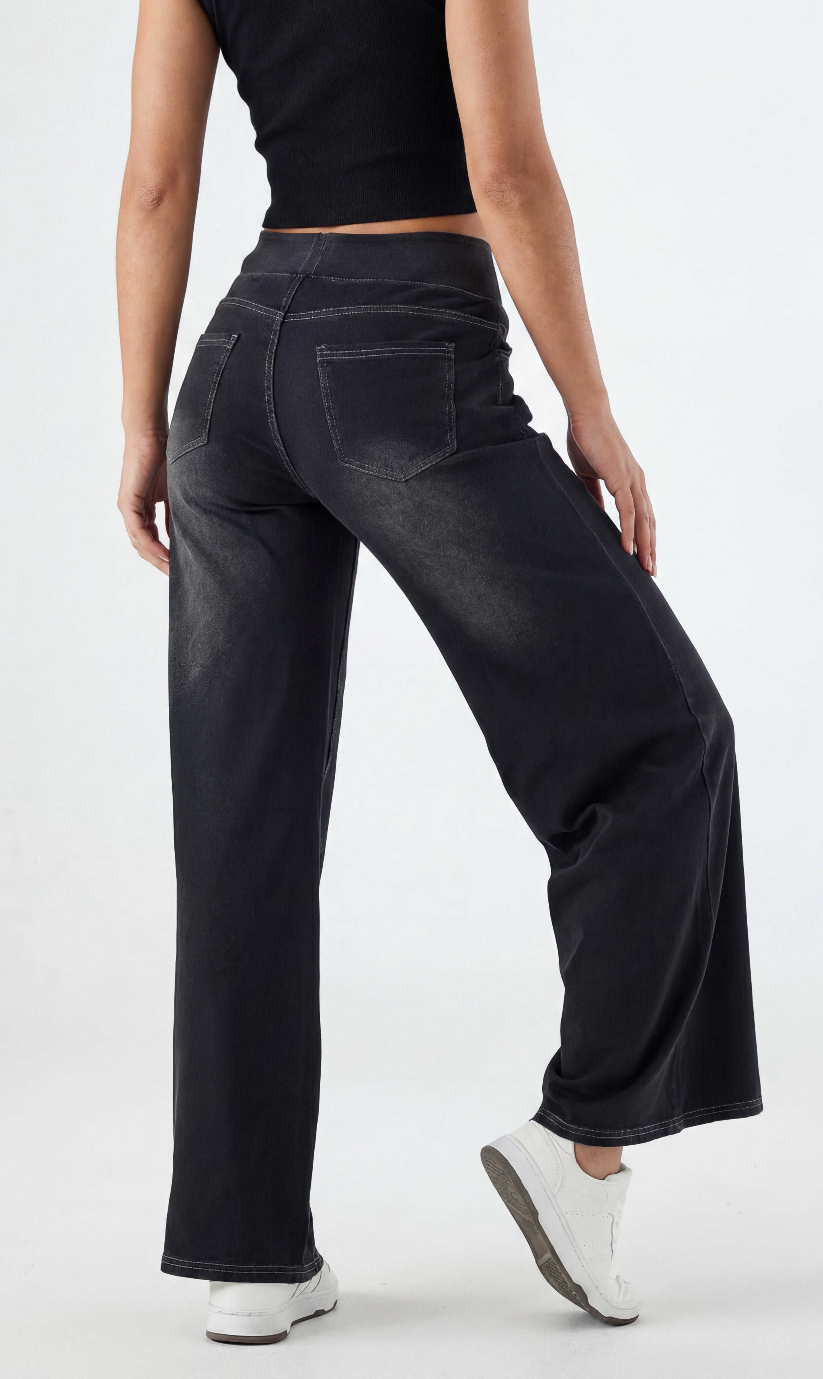 WideFlow High-Waisted Wide-Leg Jeans