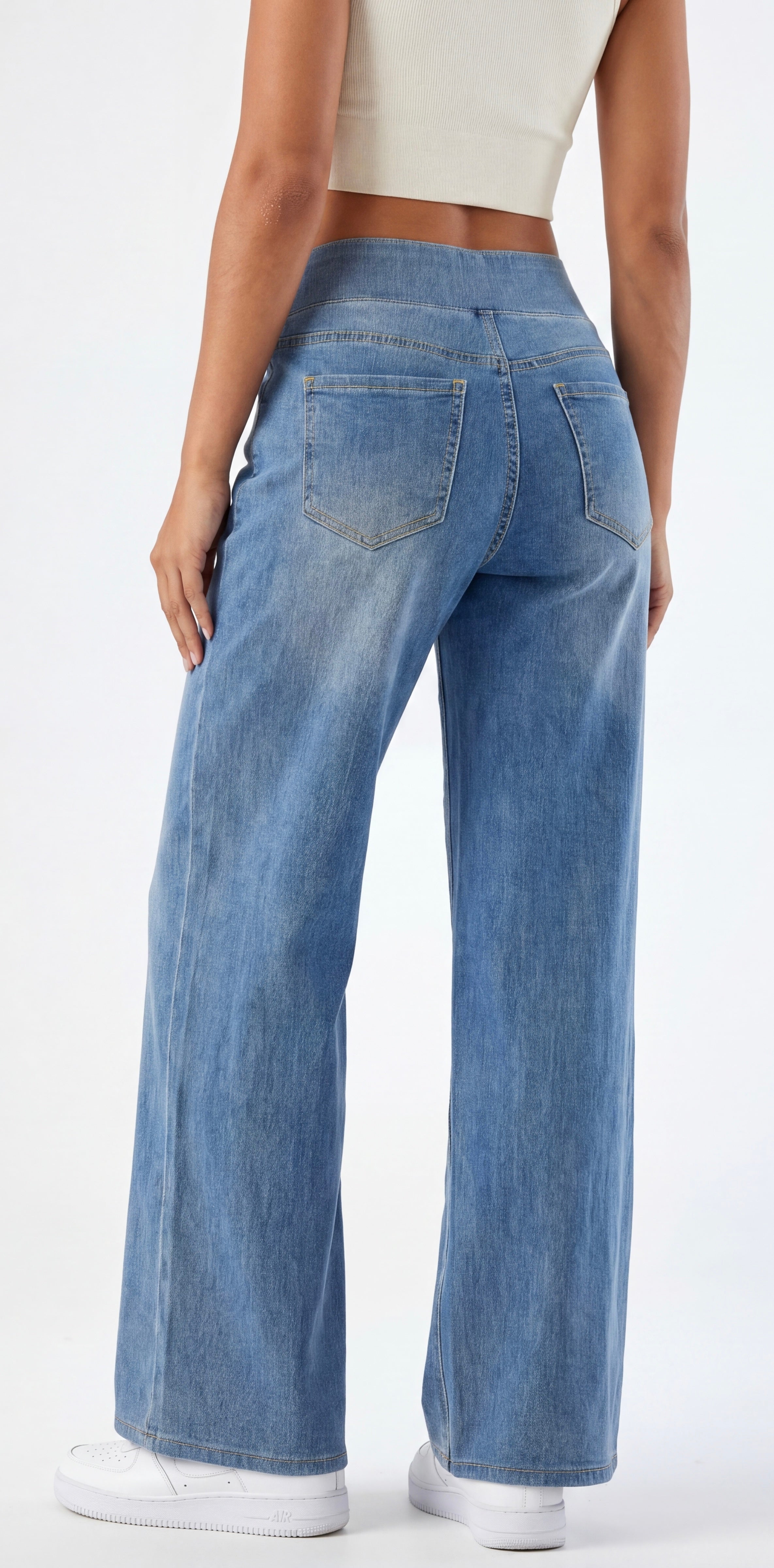 WideFlow High-Waisted Wide-Leg Jeans
